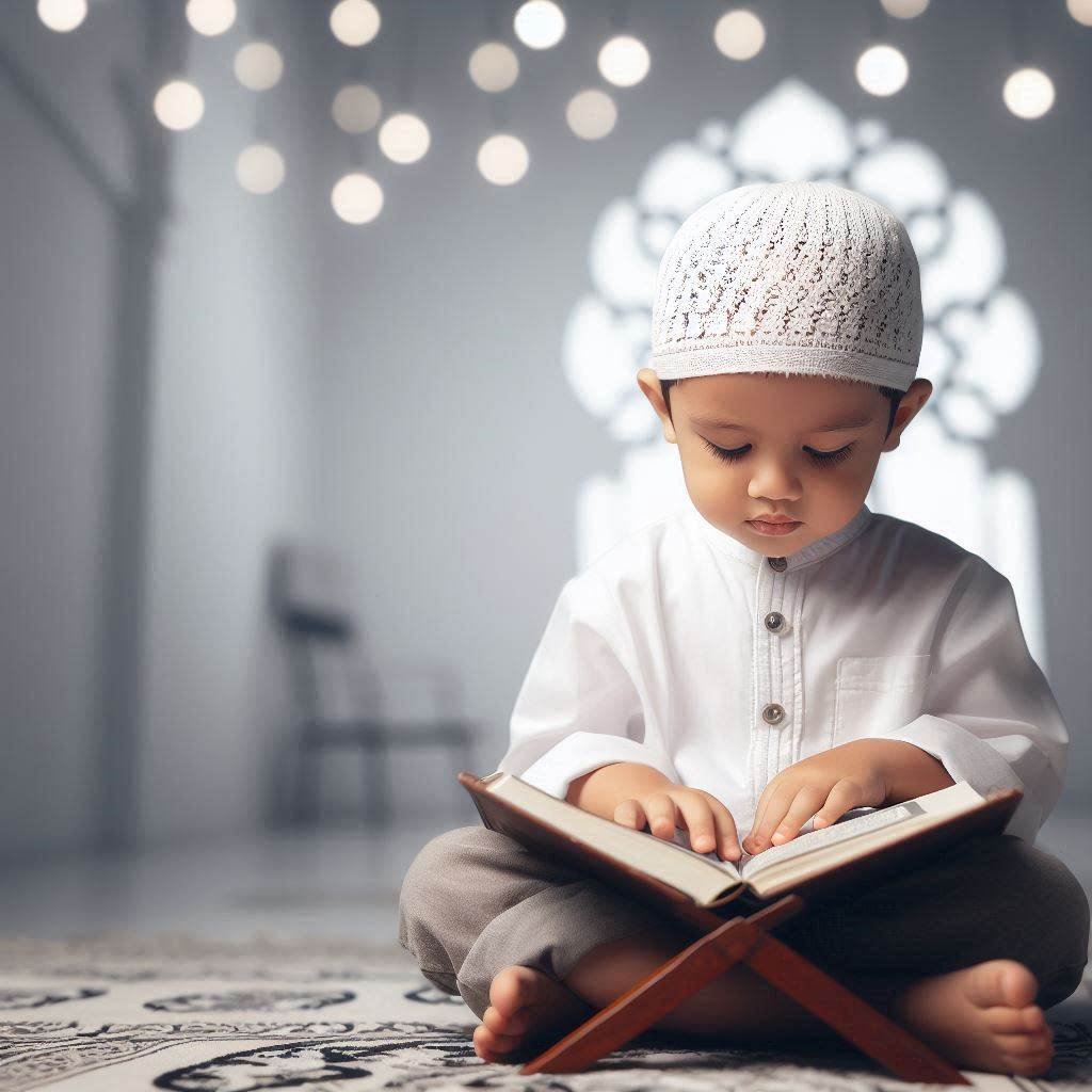 muslim kid reading Quran hifz